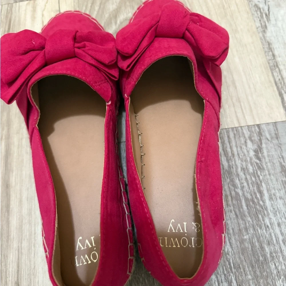 Crown &‎ Ivy Women's Fiona Bow Espadrille Flats Fuschia 8.5 - Picture 4 of 5